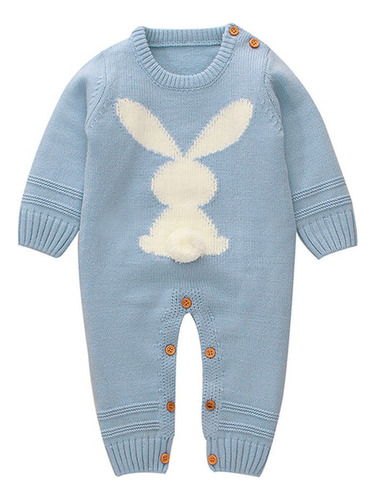 Mameluco De Invierno De Punto Abrigado Con Conejo Para Niños