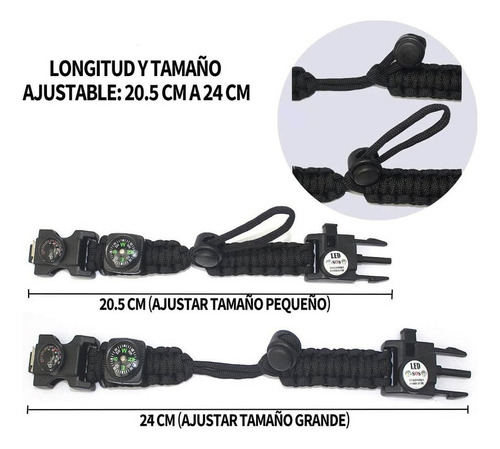 K A 2 Pulsera Cuerda Paracord Supervivencia Ajustable Navaja