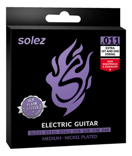 Kit 3 Jogos Encordoamento Guitarra 011/049 Solez Slg11 .011