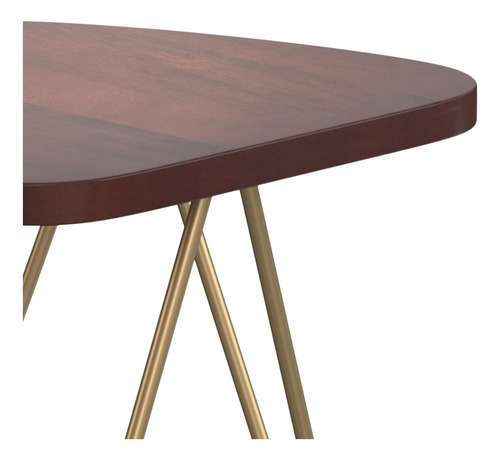 Mesa Auxiliar Moderna De Metal Y Madera 45 Cm Ancho Marrón