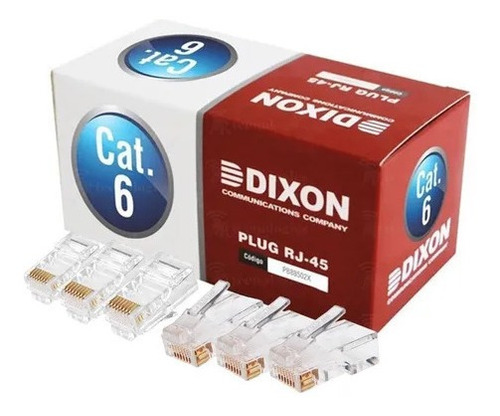 Conector Rj45 Cat6 Dixon Caja 100 Unidades Pb88502x-cn