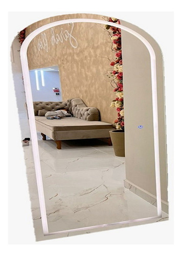 Espelho Led Oval Base Reta 02 Cores 180 X 90 Touch Screen Moldura Sem Moldura