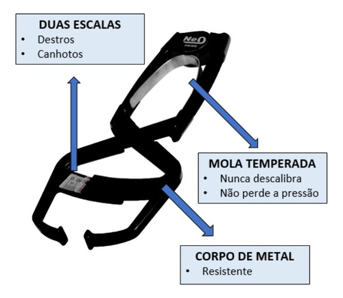 Adipômetro Neo Prime Preto Estojo Trena Software