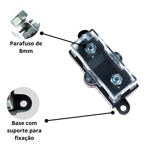 Porta Fusível Caixa E Fusível Potência Mega Grande Universal
