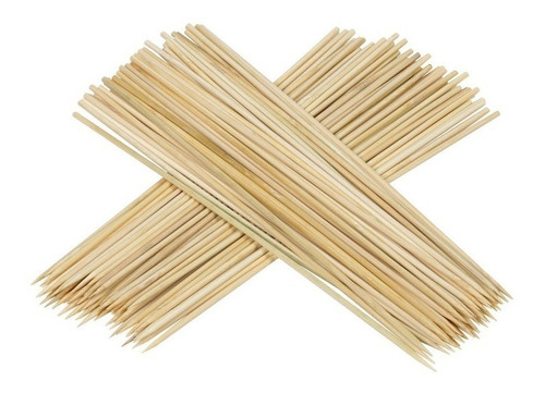 45 Palos Gruesos De Anticuchos Bamboo 35cm *4mm Brochetas