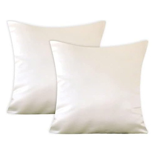 Heavy Quality Throw Pillow Covers White Set Of 2 16x16 ...