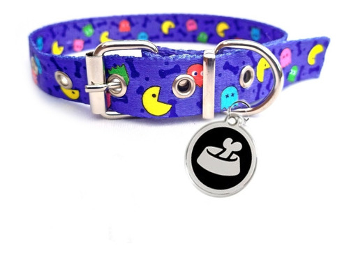 Collares 2,5cm Estampados Clásicos + Chapita Para Perros