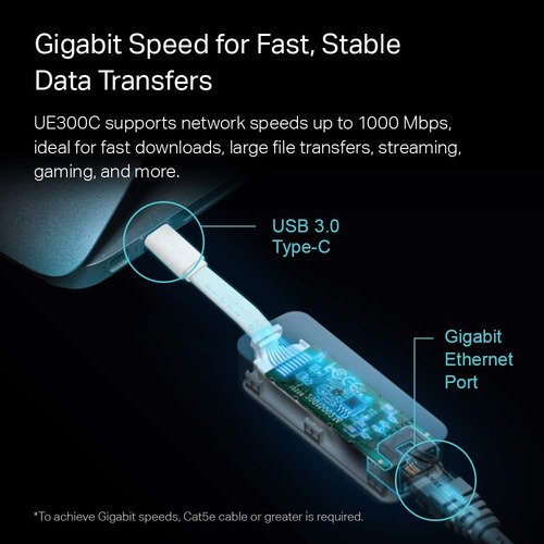 Adaptador Usb C Para Ethernet Tp-link Ue300c Para Macbook Pr