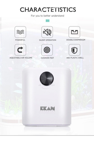 Imagen 4 de 7 de Aireador Recargable Ekan Usb 2 Salidas Corte Luz Portátil