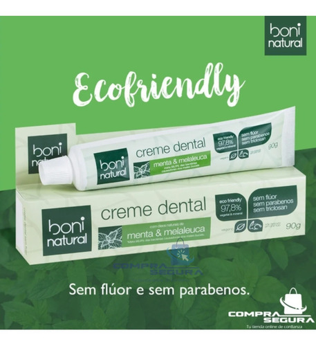 Imagen 3 de 10 de Pasta De Dientes Orgánica Sin Flúor Crema Dental Vegana