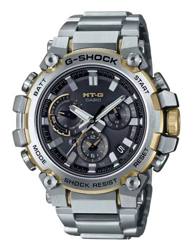 Relógio solar Casio G-shock Toughmvt MTG-B3000d-1a9, pulseira, cor prata