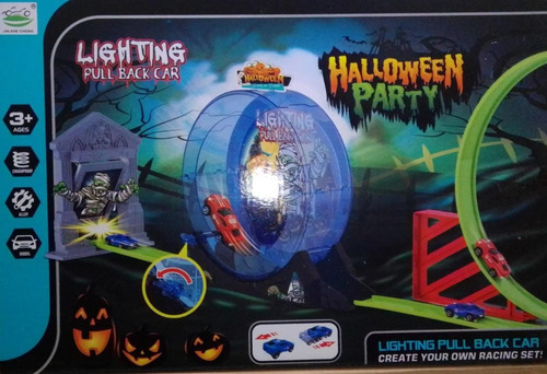 Imagen 2 de 5 de Pista Autos Lighting Pull Back Car Halloween 6688-255 Edu