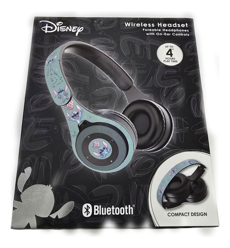 Disney Stitch Wireless Audifonos Bluetooth Color Celeste