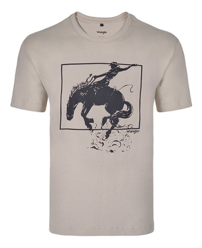 Camiseta Country Masculina Wrangler Areia Wm8088