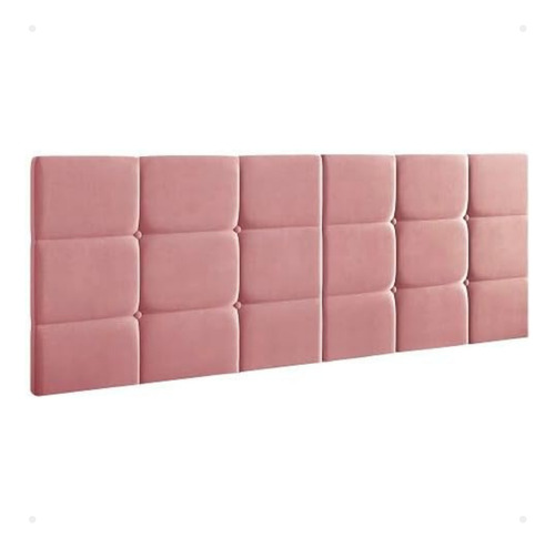 Cabeceira Estofada Encosto Cama Box Suede Capitonê 140 Rosa