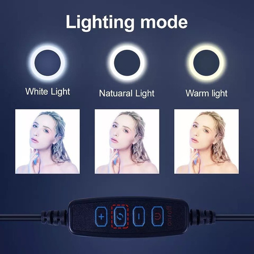 Luz Ring Light 10 Pol Led 3500/5500k Tripé Suporte Celular