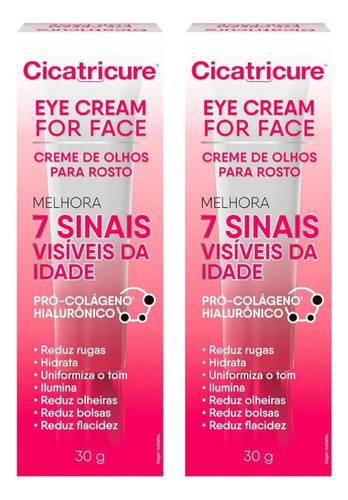 Kit Cicatricure Eye Cream For Face Com 2 Caixas De 30g Cada