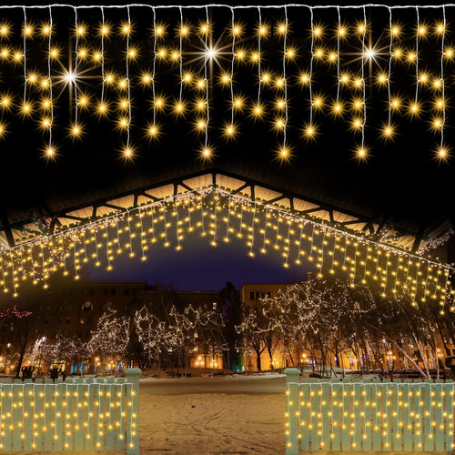 Luces De Carámbano De Navidad Para Decoración Al Aire Libre,