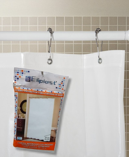 Imagen 4 de 6 de Protector Cortina De Baño Eliplast 70 Micrones Blanco