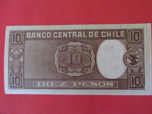 Billete Chile 10 Pesos Firmado Oyarzun-maschke 1945 Unc (Usado)