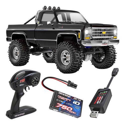 Camioneta a control remoto Traxxas Trx-4M 97064-1 Chevrolet Chevrolet K10 1:18 negro