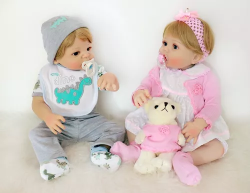 Casal de Bebês Reborn Gêmeos Kit Sandie Pronta Entrega!, Brinquedo Bebê  Reborn Nunca Usado 77167004