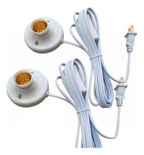 2 Pcs Enchufe De Luz Para Bombilla E26, Base De Bombilla Con
