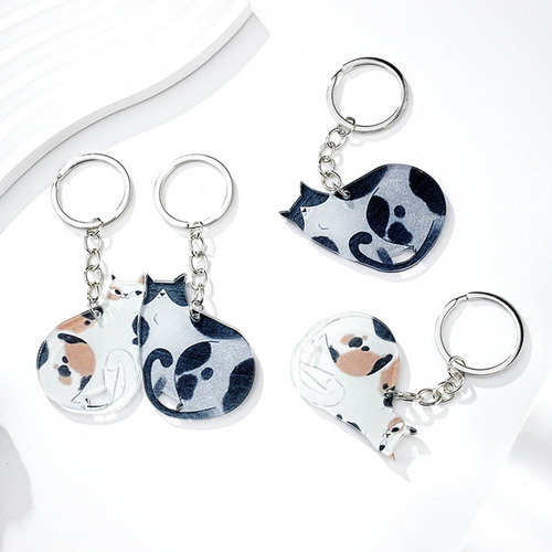 Llavero De Madera Con Colgante De Nutrias Y Gatos (6 #mold)