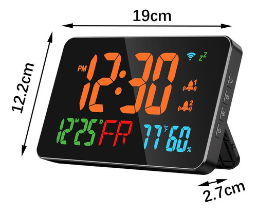 Reloj Digital Reloj De Pared Led Con Fecha Pantalla Naranja