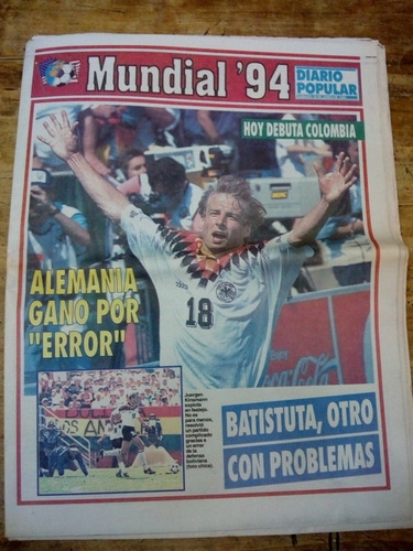 Mundial 94 Diario Popular Sábado 18 De Junio De 1994 (od)