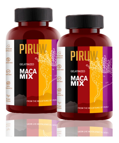 Pack Piruw Maca Mix Piruw 100 Cápsulas X2