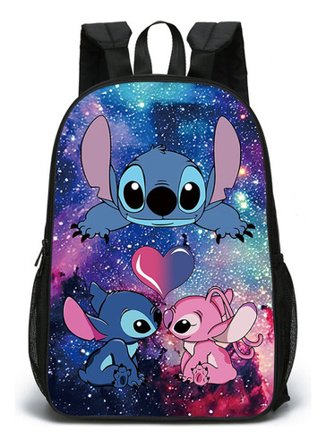 Stitch Doble Cara Mochila Escolar Bolsa Viaje Para Portátil