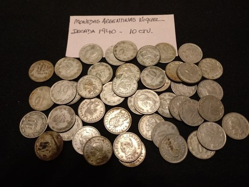 10 Monedas Argent. Antiguas 10 Ctvs . 1940 Precio X Las 10 U