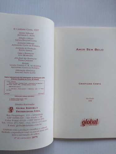 Livro - Amor Sem Beijo - Cristiane Costa