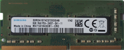 Memoria Ram Ddr4 8gb 1rx8 Pc4-2400t M471a1k43cb1-crc Samsung