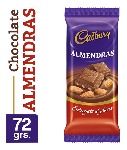 Pack X 3 Unid Chocolate  Almendras 72 Gr Cadbury Chocolates