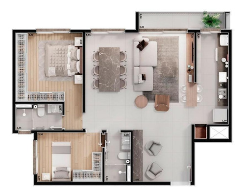 Imagem 18 de 21 de Apartamento Com 2 Dormitórios À Venda, 62 M² Por R$ 482.700 - Salgado Filho - Gravataí/rs - Ap1412