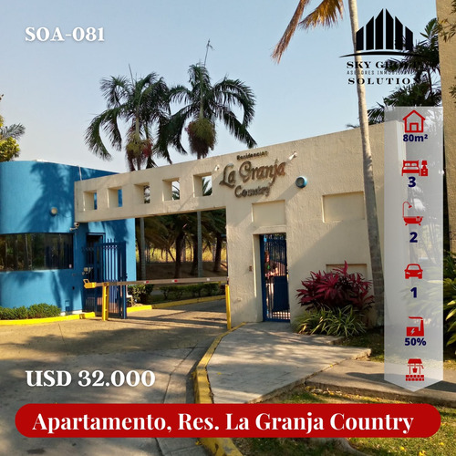 Jose R Armas, Vende Apartamento En Residencias La Granja Country, Ubicado En Naguanagua Soa-81