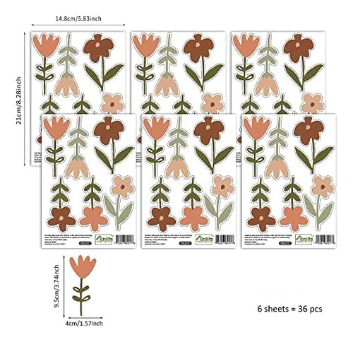 Pegatinas De Pared De Flores Bohemias, Decoración Creativa D