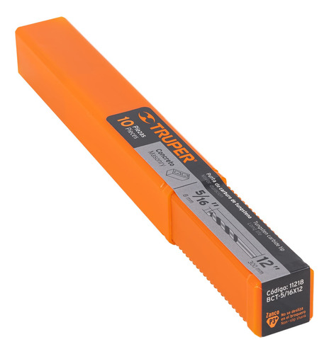 Broca Para Concreto, 5/16 X 12' Truper 10 Pzas