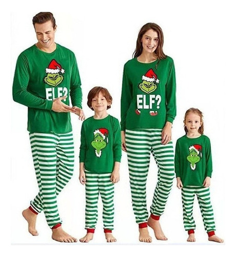 Bt Conjunto Pijama Navideño Familiar A Juego Grinch 098