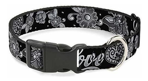 Cat Collar Breakaway Love Kills Black White 8 To 12 Inches 0