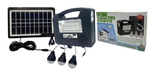 Kit Panel Solar Camping 3 Bombillas Usb Radio Linterna Mp3