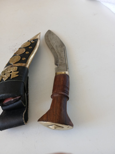 Antiga Faca Kukri Do Nepal Gurkha Original Marrom-escuro (Usado)