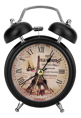 Jk Reloj Despertador De Metal, Pequeño, Con Luces
