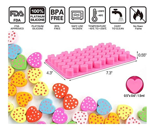 Moldes De Silicona Con Forma De Corazón, 2 Unidades, 55 Cavi