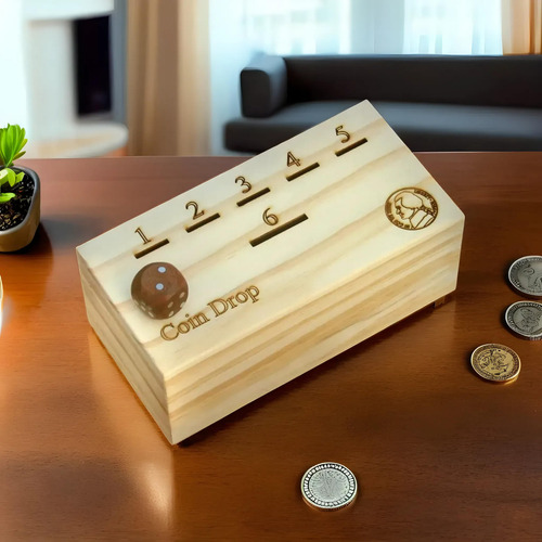 Juego De Caída De Monedas En Caja De Madera