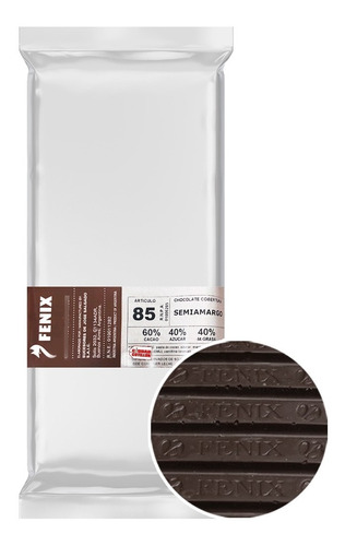 Chocolate Cobertura Fénix Semiamargo 85 1 Kg - Ciudad Cotill