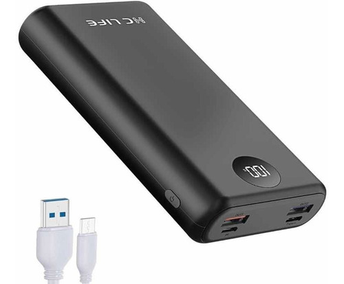 Powerbank 20000 Mah Pila Portatil Hc T91l Negro 20w