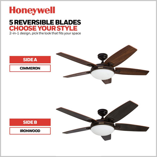 Honeywell Carmel - Ventilador Techo 48" LED Control Remoto